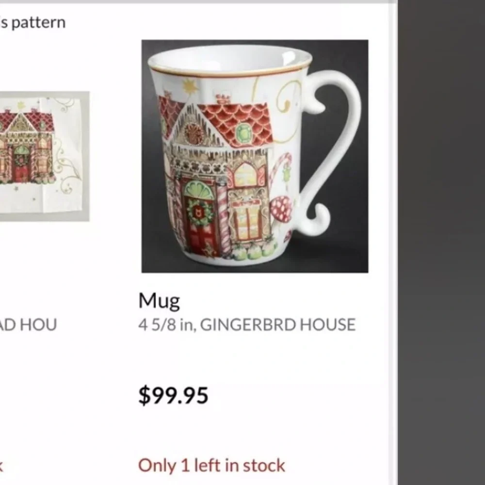 Williams Sonoma Twas the Night Before Christmas Gingerbread House Mug